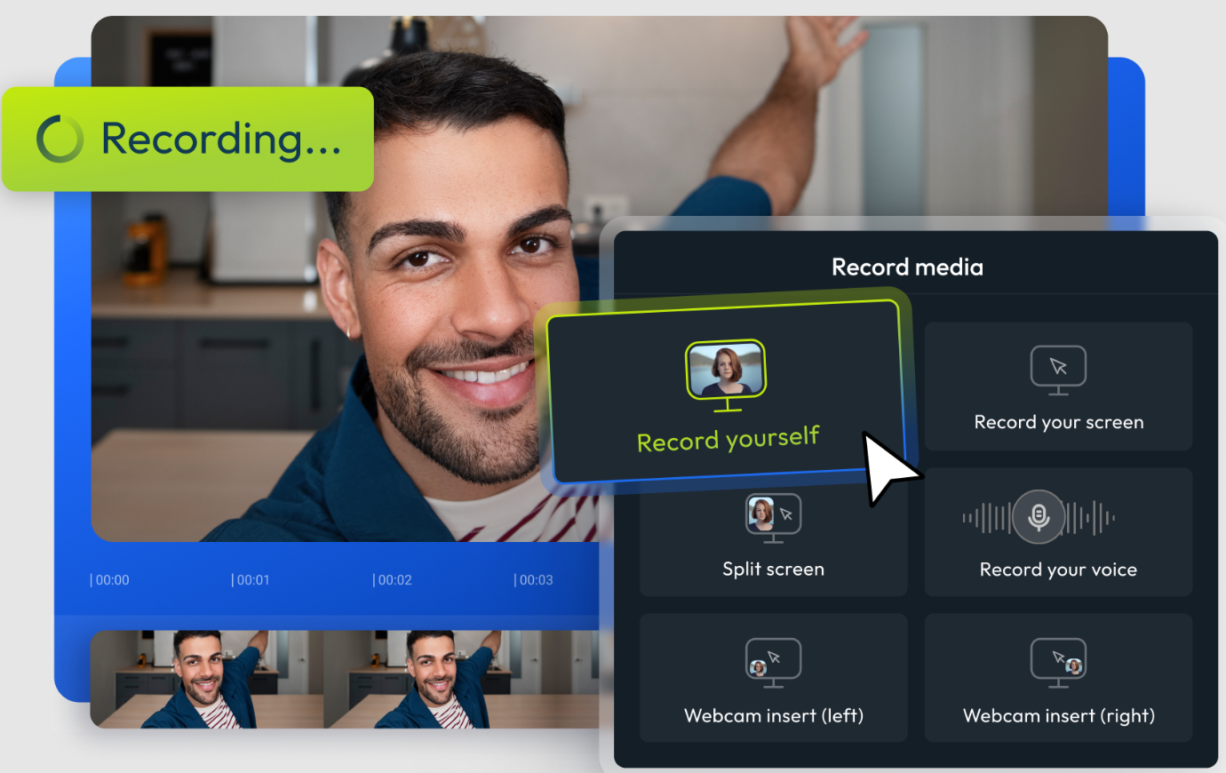 Picture-in-picture webcam recording
